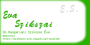 eva szikszai business card