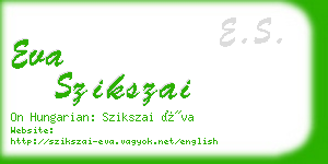 eva szikszai business card